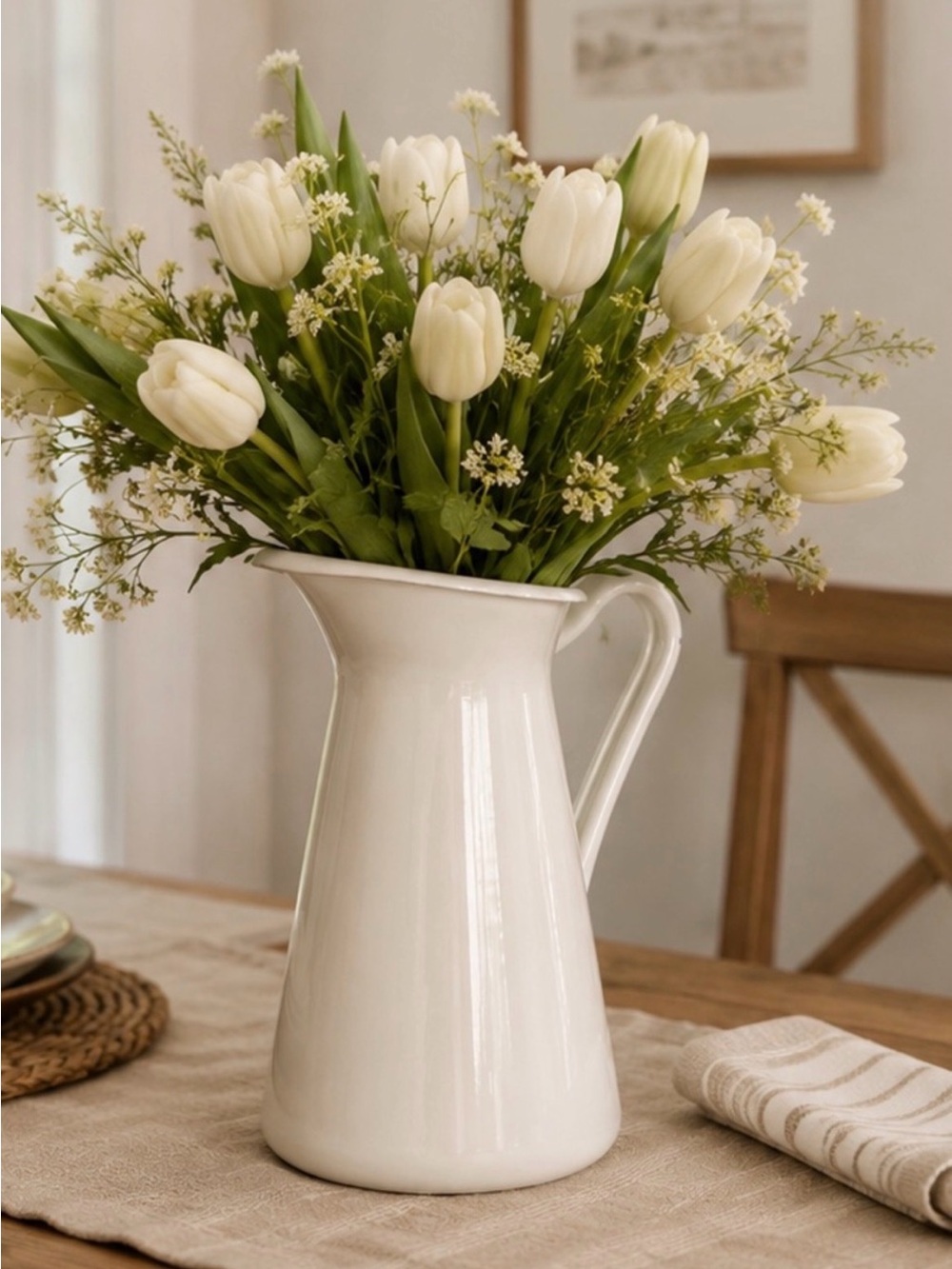 White Pitcher Vase